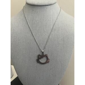 Stainless Steel Kitty Pendant Necklace. 18"